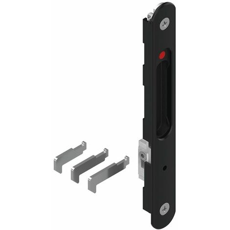 La Croisee Ds – Fermeture encastrée simple à condamnation pour porte coulissante aluminium – Noir RAL9005 – Réglage bi-directionnel du crochet - DS8298-013
