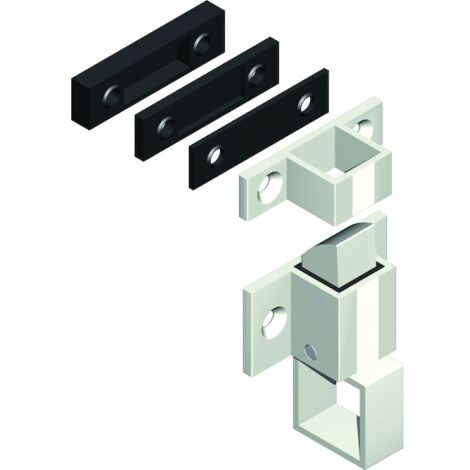 La Croisee Ds – Loqueteau pour meuble en aluminium laqué noir – Finition pour vasistas avec gâche et cales – Installation en applique