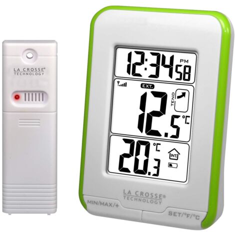 La Crosse Technology WS6810W-GREEN - Stazione di Temperatura per Interni/Esterni, Colore: Verde/Bianco