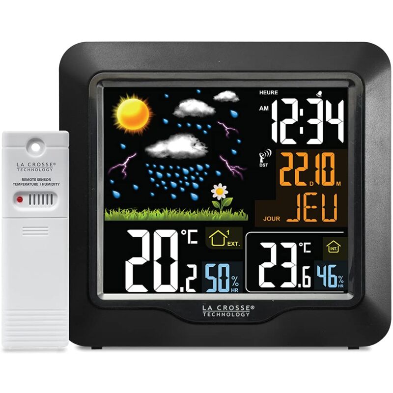 WS6820 Stazione Meteo Radio-pilotata con Cran lcd Colorato - Nero - La Crosse Technology