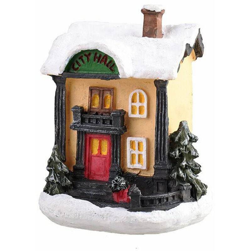 

Happyshopping - La escena navidena alberga una casa de construccion con luces LED calidas, funciona con baterias, regalo de Navidad Ornamnet,A1