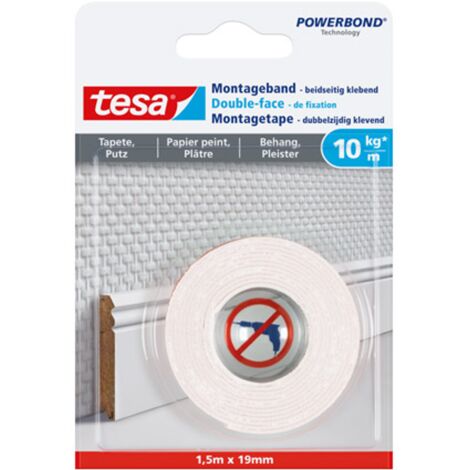 la fijación de cinta de doble cara Tesa - 'Powerbond 77742' para el papel pintado y yeso 10 kg / m