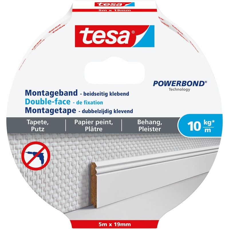 

la fijación de cinta de doble cara 'Powerbond 77743' para el papel pintado y yeso 10 kg / m - Tesa
