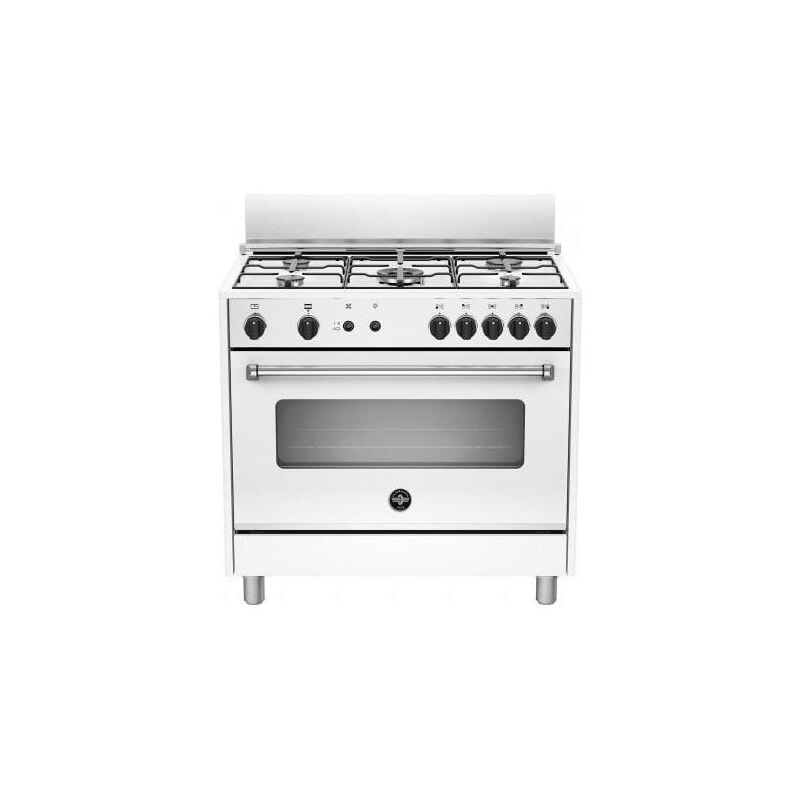 La Germania - AMN965GXV Serie Americana Cucina 5 fuochi Gas forno gas ventilato 90 cm Bianco-Inox