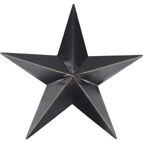 la Grange Étoile en métal en détresse pour Salon dortoir décoration de la Maison décoration extérieure Ferme Mur Art décoration, Noir 30 CM