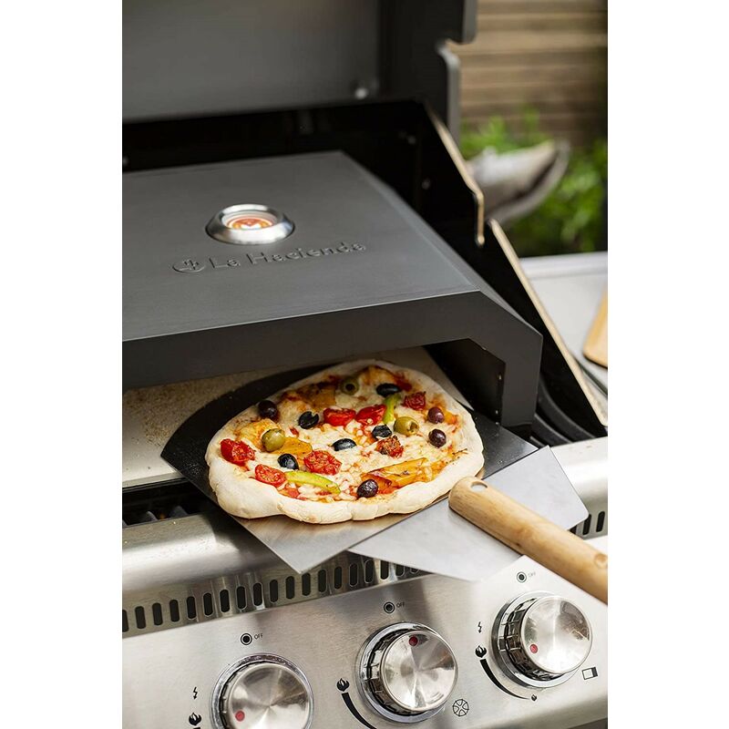 56293 bbq Outdoor Pizza Oven Black Firebox For Gas Or Charcoal - La Hacienda