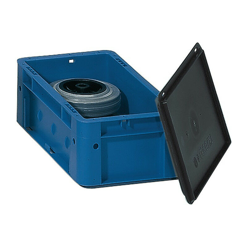 Image of Coperchio da appoggio L600xP400mm nero pp per trasporto scatola impilabile 4 pezzi / scatola