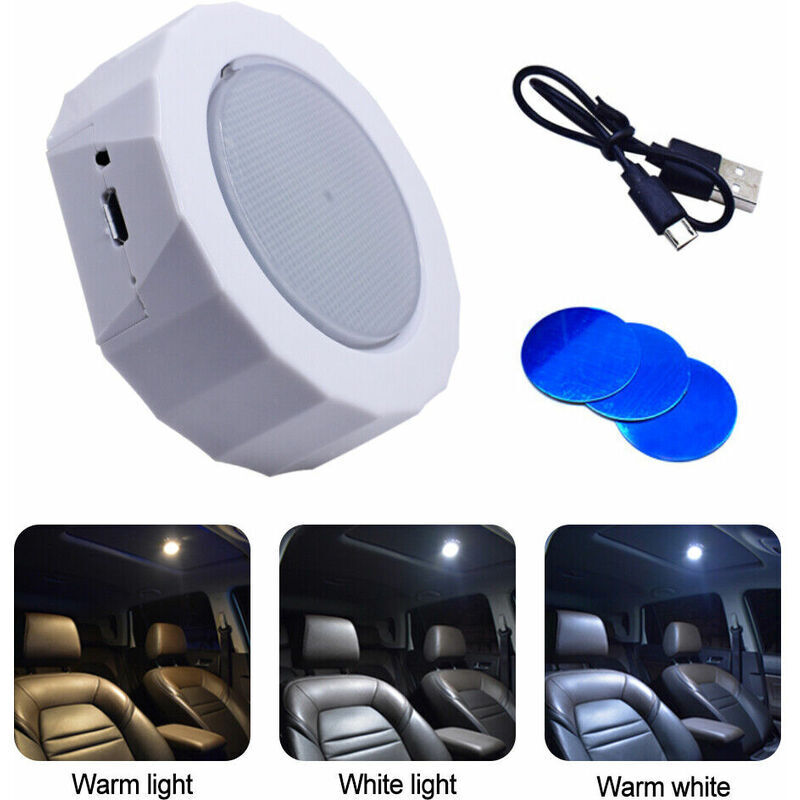 VURAHOME - La lampe de toit de Dimmable a mené le plafond intérieur de dôme de lumière de lecture de voiture d'USB rechargeable