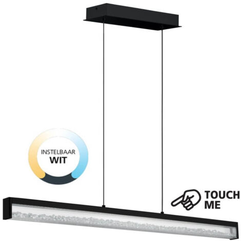 La lampe suspendue Cardito 1 aluminium, LED noir en acier 6x6w 2700-5000K L: 100 cm B: 8 cm H: 110 cm avec mât tactile