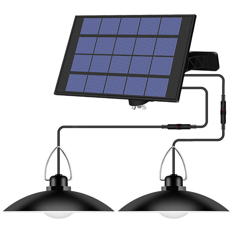 

Luz colgante solar, lampara colgante de jardin, con sensor de iluminacion de encendido / apagado automatico,Blanco calido, 2 cabezales