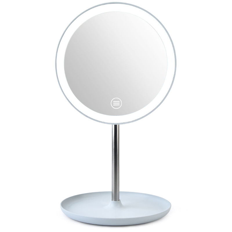 

Asupermall - La luz LED de la moda de maquillaje Espejo Lampara de mesa 360 ¡ã de rotacion de belleza brillo ajustable del espejo cosmetico, azul