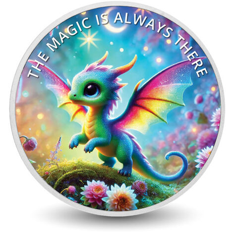 La magia è sempre lì: moneta color argento da 1 oz di Celeste, il drago tessitore di sogni