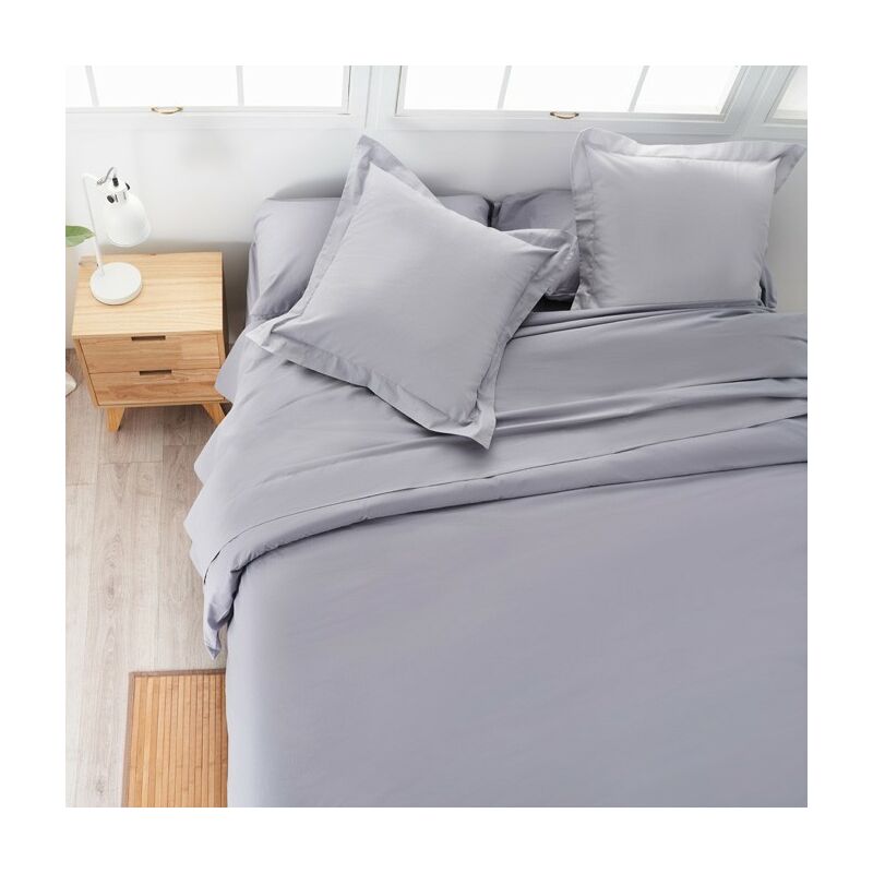 

LA MALLORQUINA Juego de sábanas Algodón 3p - Basic Gris cama 150 cm Algodón - Gris - cama 150 cm