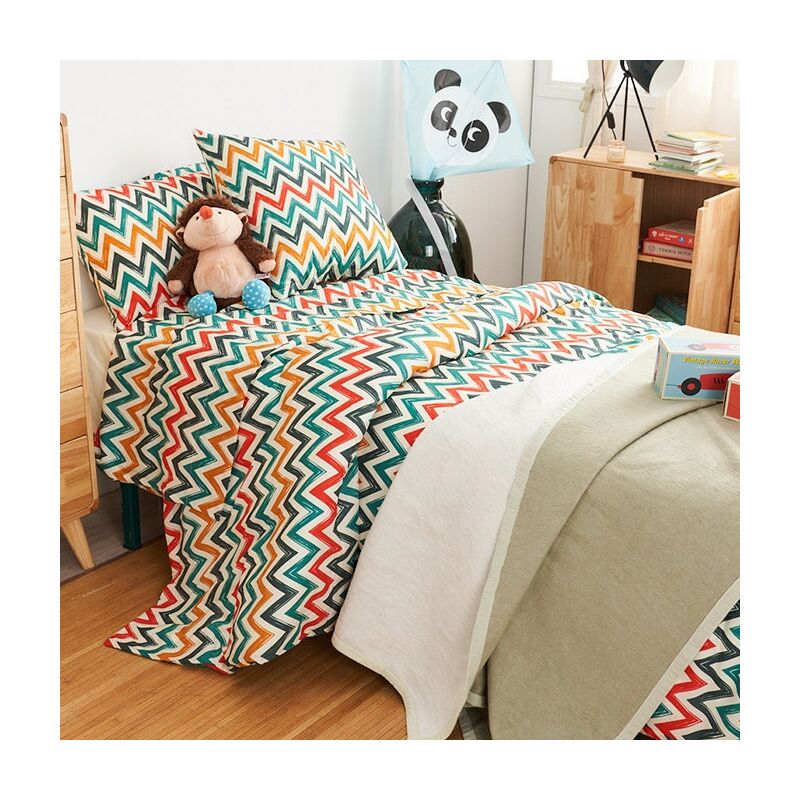 

Juego funda nórdica Algodón 3p - ZigZag cama 135 cm Algodón - Piedra - cama 135 cm - La Mallorquina