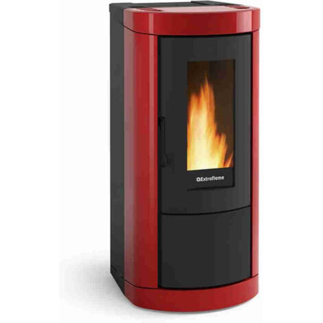 La Nordica Extraflame – Poêle à granulés de bois Mietta EVO – Puissance 3,7 kW – Efficacité 93,9% – Évacuation par le haut – Télécommande tactile – Compatible WiFi
