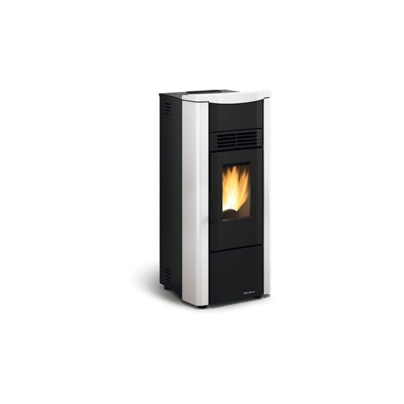 Poele a' granule's ventile' giusy evo 2.0 blanc 8 kW pour 201 m revetement en acier - La Nordica Extraflame