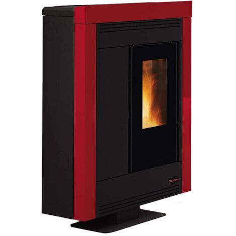 La Nordica Extraflame stufa a pellet canalizzata  Souvenir Steel Evo Bordeaux 10,0 kW 287 m3