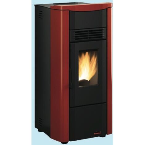 La Nordica Extraflame stufa a pellet Giusy Evo 8,0 kW rivestimento in acciaio bordeaux 200 m riscaldabili