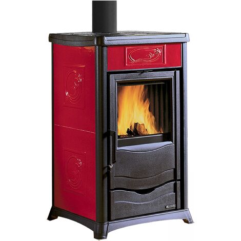 La Nordica Extraflame thermo poele a' bois Rossella Plus Evo Dsa bordeaux majolique 12,8kW 366 m thermo poele