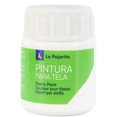 La Pajarita 114371 vernice tessuto, T-01, 25 ml, Bianco