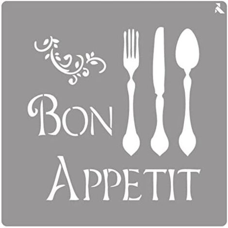 LA PAJARITA STENCIL ST-07 PLANTILLA DECORATIVA MODELO BON APPETIT