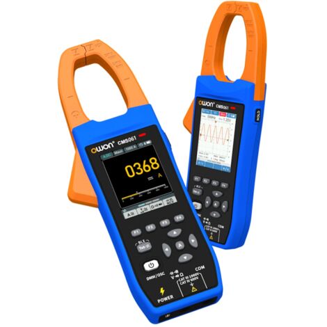 La pince ampèremétrique OWON CMS061 AC/DC 600A combine les fonctions d'enregistrement et d'oscilloscope, dispose de 20 000 comptages RMS réels, d'une fonction d'alarme, d'une fonction NCV et d'une con