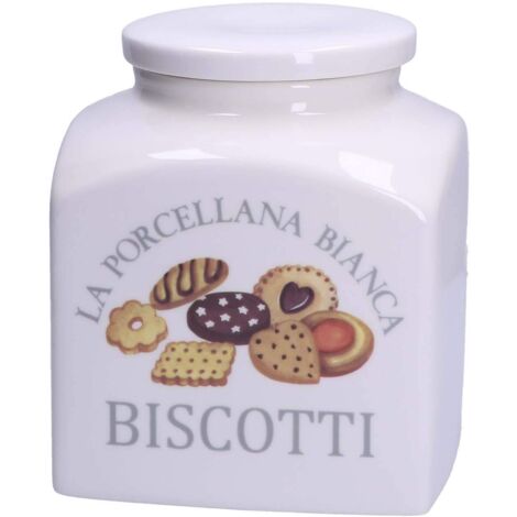 La Porcellana Bianca - Biscottiera Porcellana Decorata in Gift Box - Conserva, Barattoli e Contenitori - Barattoli Cucina - Porcellana - 3500 cc 15,5x15,5xh20 cm