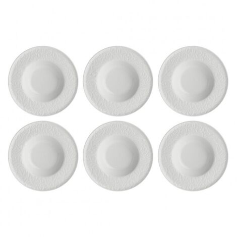 LA PORCELLANA BIANCA Set 6 piatti fondi Bosco 23cm - Piatti bianchi ed eleganti