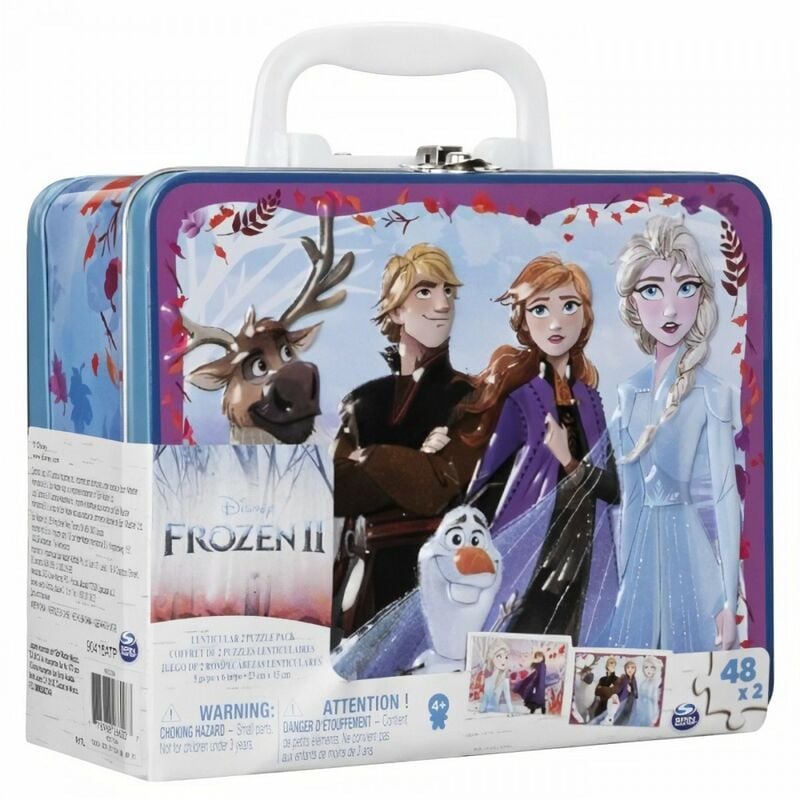 LA REINE DES NEIGES 2 - Grande Valisette Métal 2 puzzles lenticulaires