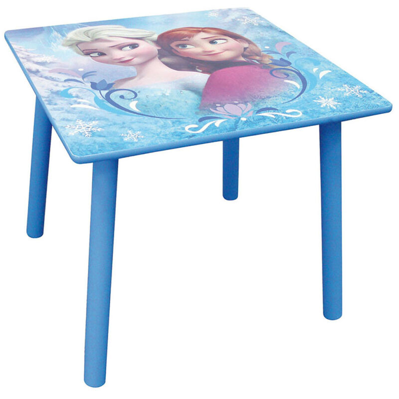 Table carrée La Reine des Neiges bois Disney - Bleu