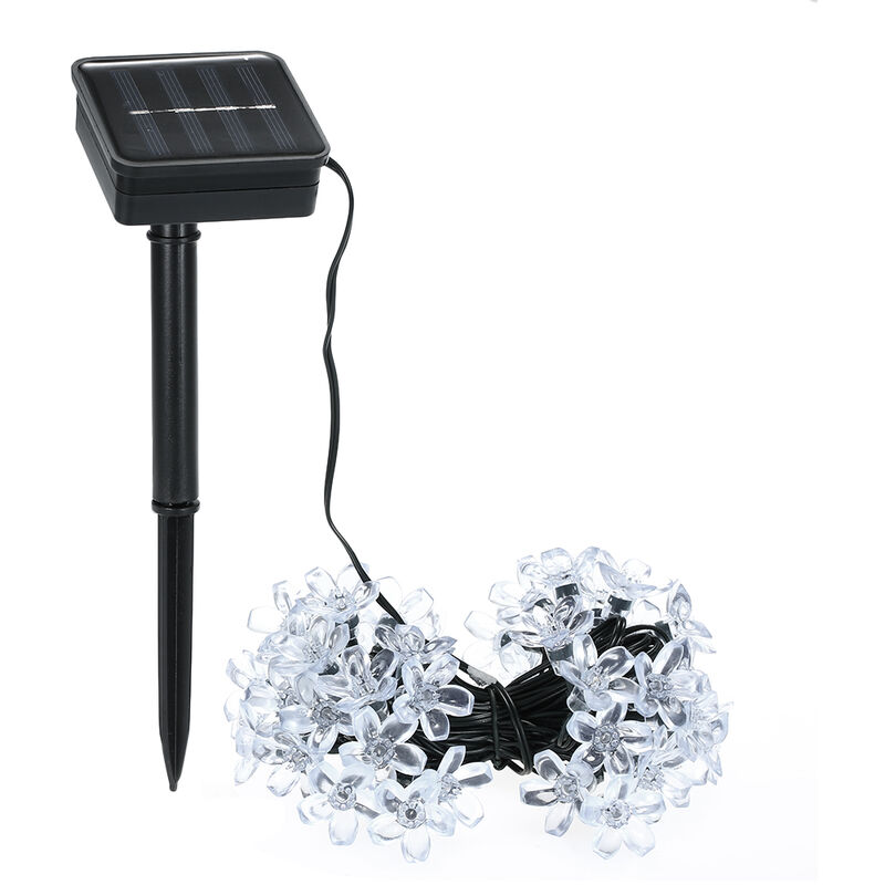 

La secuencia solar luces LED de 23 pies 50 Peach Blossom cuerda luz multicolor 8 modos de Garden Party Festival de la decoracion del hogar, multicolor