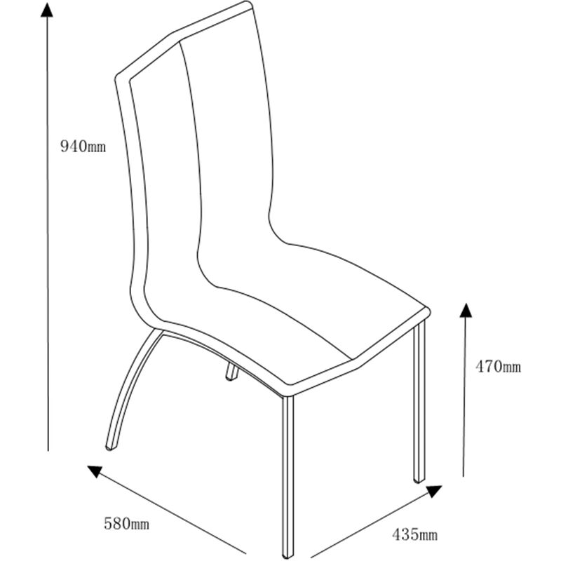 

La Silla Española - Pack de cuatro sillas de comedor estilo contemporáneo con asiento y respaldo en simil piel modelo Ourense en color blanco