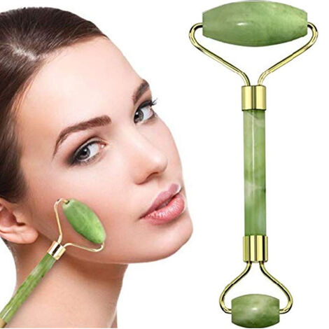 La solution de soin ultime pour les soins anti-âge et anti-rides Le rouleau de jade naturel est également idéal comme masseur pour le cou et les yeux gonflés (vert)