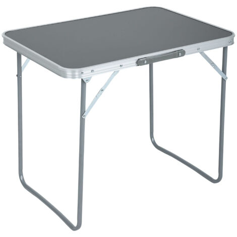 La Table de Camping pliante en Aluminium Gris, Dimensions : L70 x H60 x P50 cm