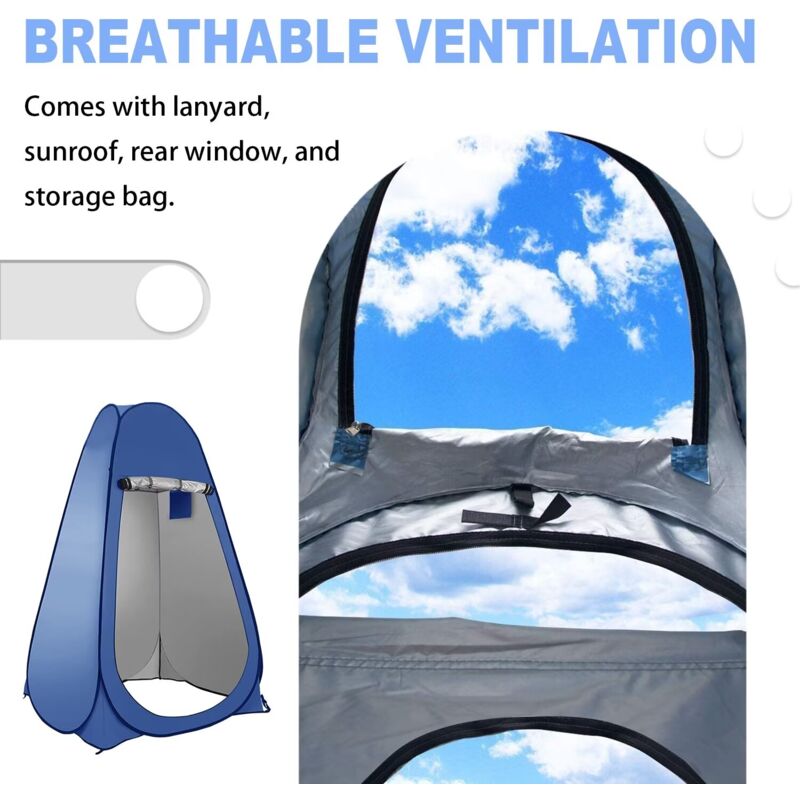 La tente de confidentialité pop-up portable convient à la douche extérieure, au dressing, au parasol et aux toilettes de camping(bleu) Rapanda