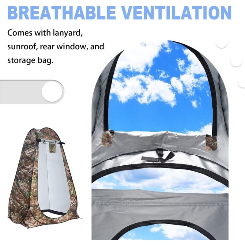 La tente de confidentialité pop-up portable convient à la douche extérieure, au dressing, au parasol et aux toilettes de camping(couleur camouflage)