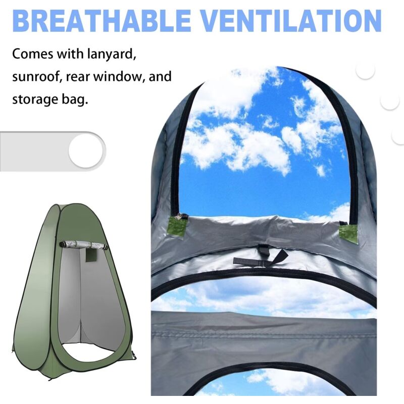 rapanda - la tente de confidentialité pop-up portable convient à la douche extérieure, au dressing, au parasol et aux toilettes de camping(vert)