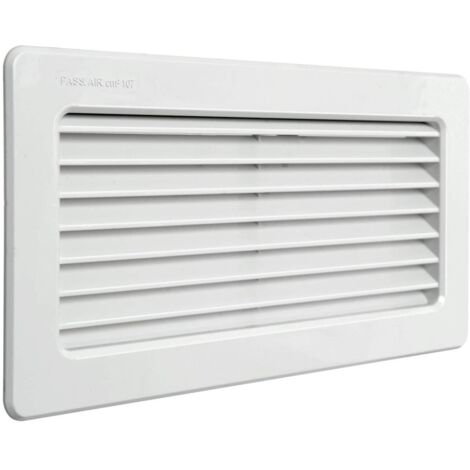 La Ventilazione C229B Griglia Terminale 256x126 mm in ABS da Incasso. Colore bianco