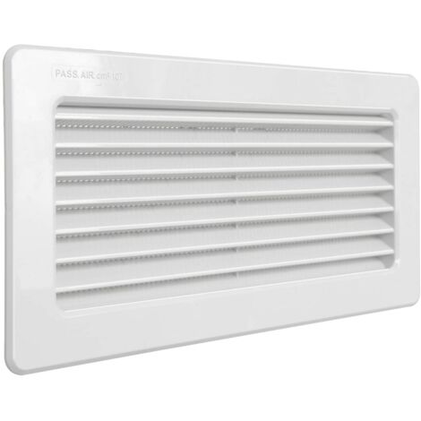 La Ventilazione C229RB Griglia Terminale con rete antinsetti 256x126 mm in ABS da Incasso. Colore bianco
