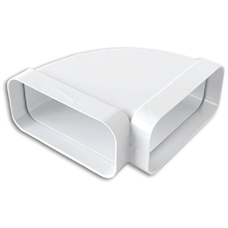 La Ventilazione CCO157B Curva Orizzontale in ABS per Tubo Rettangolare, Bianco, 150 x 70 mm