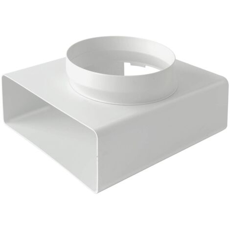 La Ventilazione CRTV229B Raccordo a"T" verticale da tubo tondo ø 150 mm a rettangolare 220x90 mm. Colore bianco