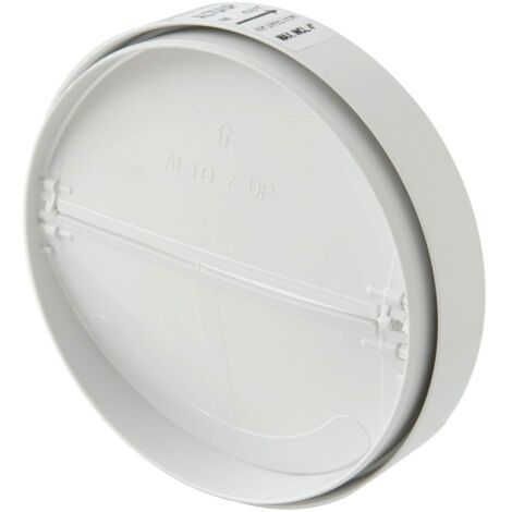 La Ventilazione CVL150B Giunto ø 150 mm interno, con valola a farfalla per tubi tondi in ABS. Colore bianco