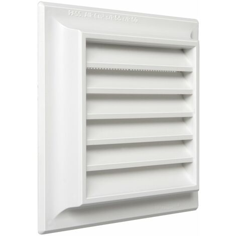 La Ventilazione G1R1414B Griglia Plastica Quadra da Sovrapporre, Bianco, 140x140 mm
