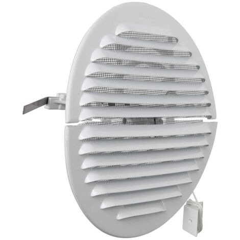 La Ventilazione GABDF160R Griglia di ventilazione tonda pieghevole in Alluminio verniciato bianco con rete antinsetti, diametro 175 mm