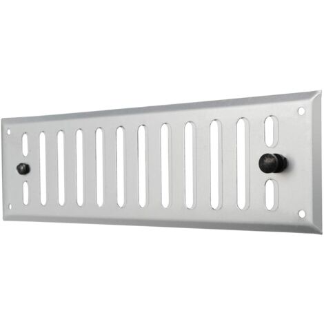 La Ventilazione GALD2407 Griglia di ventilazione rettangolare in alluminio con dosatore e pomello metallico, dimensioni 240x70 mm