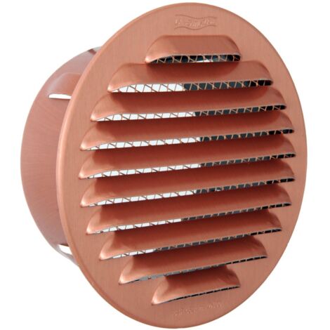 La Ventilazione GATR100R Griglia Tonda da Incasso, Alluminio ramato, ø 92 mm