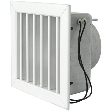La Ventilazione GCMIB1615100 Griglia per Camini con Elettroventola, Alluminio Verniciato 160x160 mm, Bianco