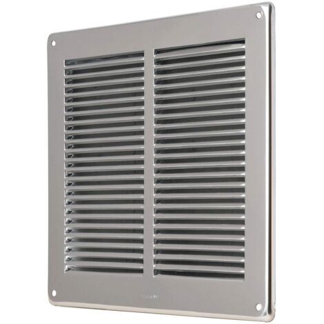 La Ventilazione GIN24 Griglia di ventilazione quadrata in Acciaio Inox430 da Sovrapporre. Dimensioni 240x240 mm