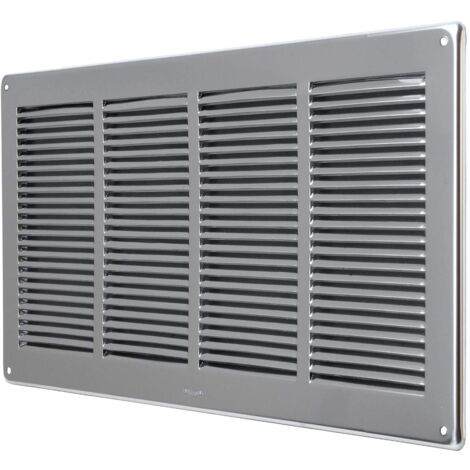 La Ventilazione GIN4424 Griglia di ventilazione rettangolare in Acciaio Inox430 da Sovrapporre. Dimensioni 440x240 mm