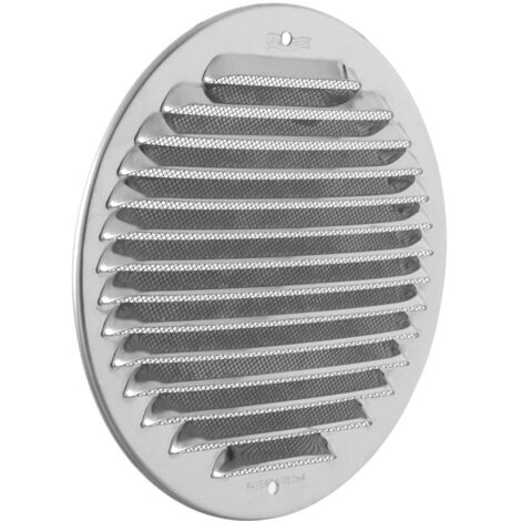 La Ventilazione GINT160R Griglia Tonda in Acciaio da sovrapporre con Rete antisetto, Inox 430, ø 175 mm